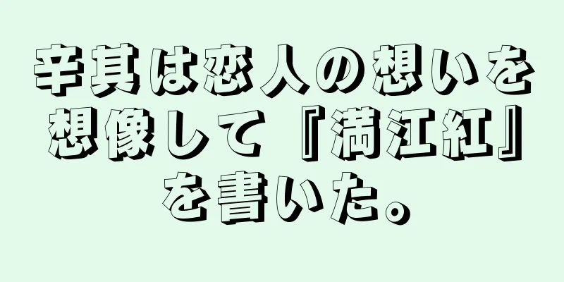 辛其は恋人の想いを想像して『満江紅』を書いた。