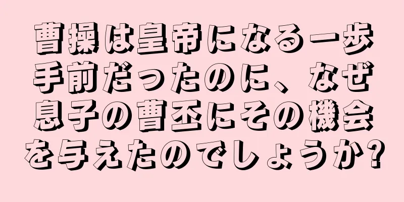 曹操は皇帝になる一歩手前だったのに、なぜ息子の曹丕にその機会を与えたのでしょうか?