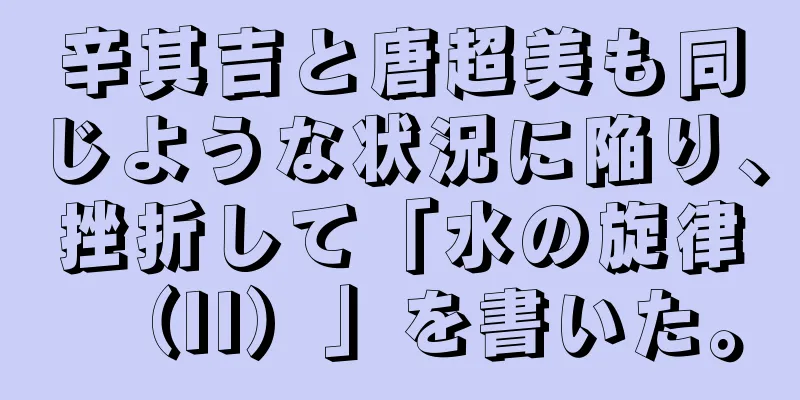 辛其吉と唐超美も同じような状況に陥り、挫折して「水の旋律（II）」を書いた。