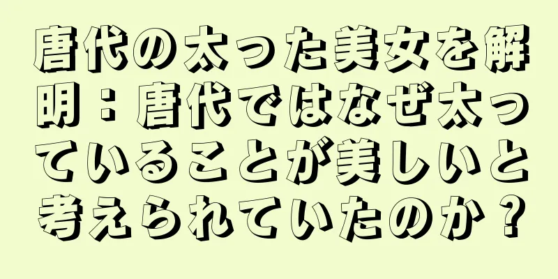 唐代の太った美女を解明：唐代ではなぜ太っていることが美しいと考えられていたのか？