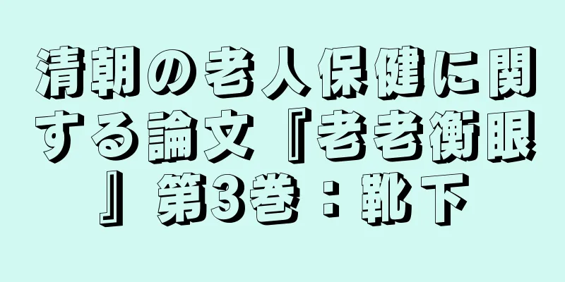 清朝の老人保健に関する論文『老老衡眼』第3巻：靴下