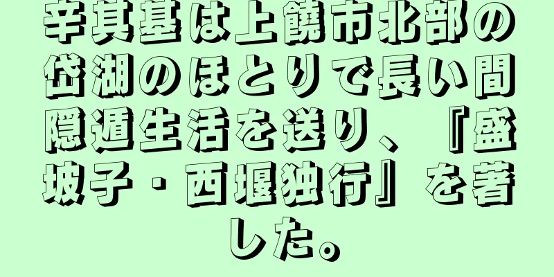 辛其基は上饒市北部の岱湖のほとりで長い間隠遁生活を送り、『盛坡子・西堰独行』を著した。
