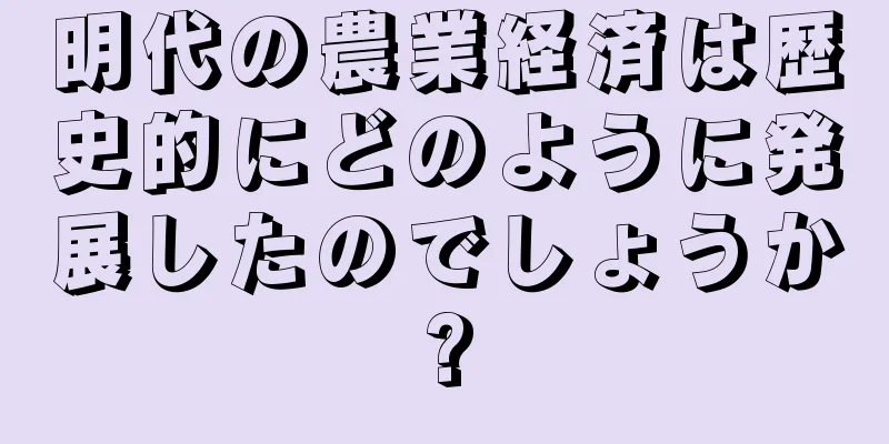 明代の農業経済は歴史的にどのように発展したのでしょうか?