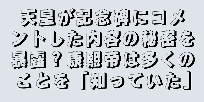天皇が記念碑にコメントした内容の秘密を暴露？康熙帝は多くのことを「知っていた」