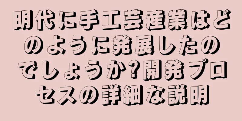 明代に手工芸産業はどのように発展したのでしょうか?開発プロセスの詳細な説明