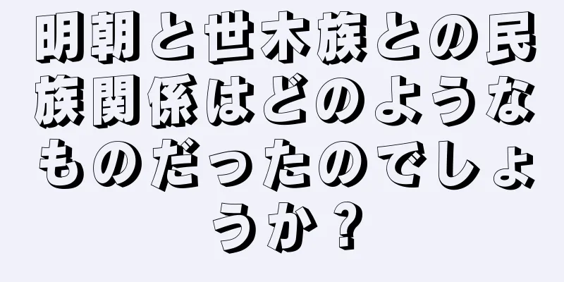 明朝と世木族との民族関係はどのようなものだったのでしょうか？