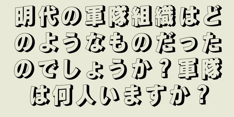 明代の軍隊組織はどのようなものだったのでしょうか？軍隊は何人いますか？