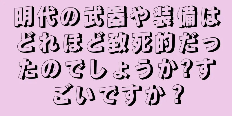 明代の武器や装備はどれほど致死的だったのでしょうか?すごいですか？