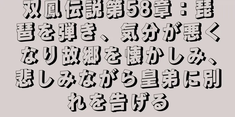 双鳳伝説第58章：琵琶を弾き、気分が悪くなり故郷を懐かしみ、悲しみながら皇弟に別れを告げる
