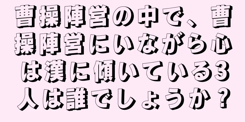 曹操陣営の中で、曹操陣営にいながら心は漢に傾いている3人は誰でしょうか？