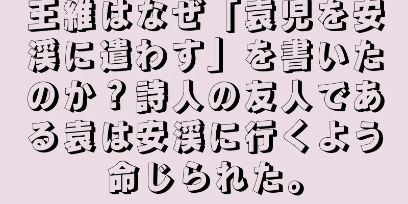 王維はなぜ「袁児を安渓に遣わす」を書いたのか？詩人の友人である袁は安渓に行くよう命じられた。