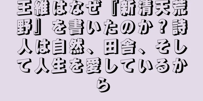 王維はなぜ『新清天荒野』を書いたのか？詩人は自然、田舎、そして人生を愛しているから