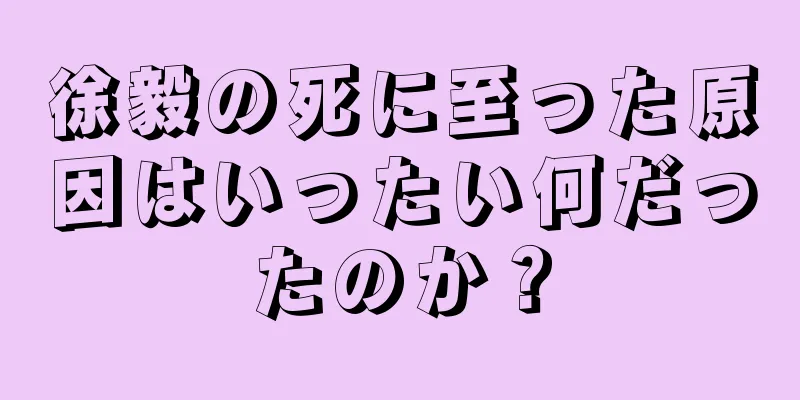 徐毅の死に至った原因はいったい何だったのか？