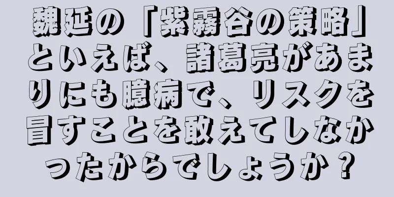 魏延の「紫霧谷の策略」といえば、諸葛亮があまりにも臆病で、リスクを冒すことを敢えてしなかったからでしょうか？
