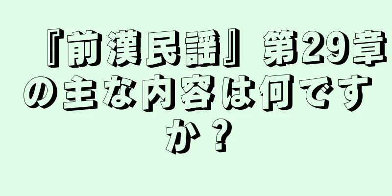 『前漢民謡』第29章の主な内容は何ですか？