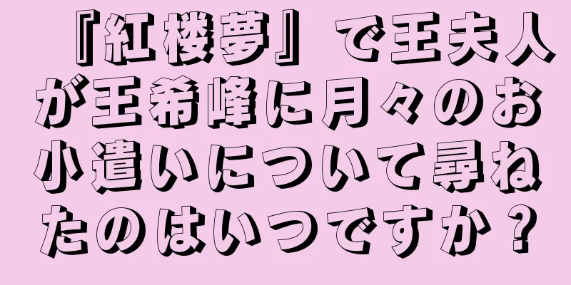 『紅楼夢』で王夫人が王希峰に月々のお小遣いについて尋ねたのはいつですか？