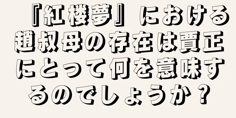 『紅楼夢』における趙叔母の存在は賈正にとって何を意味するのでしょうか？