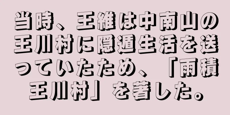 当時、王維は中南山の王川村に隠遁生活を送っていたため、「雨積王川村」を著した。