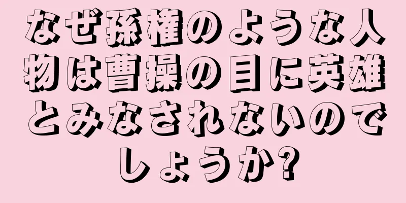 なぜ孫権のような人物は曹操の目に英雄とみなされないのでしょうか?