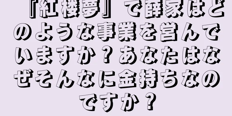 『紅楼夢』で薛家はどのような事業を営んでいますか？あなたはなぜそんなに金持ちなのですか？