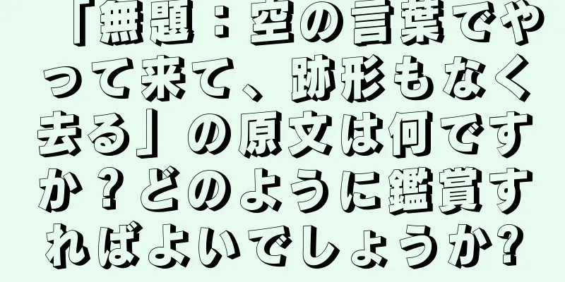 「無題：空の言葉でやって来て、跡形もなく去る」の原文は何ですか？どのように鑑賞すればよいでしょうか?