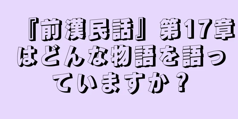 『前漢民話』第17章はどんな物語を語っていますか？