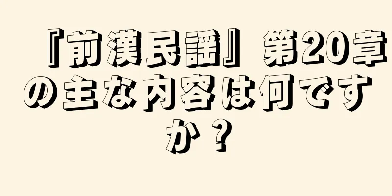 『前漢民謡』第20章の主な内容は何ですか？