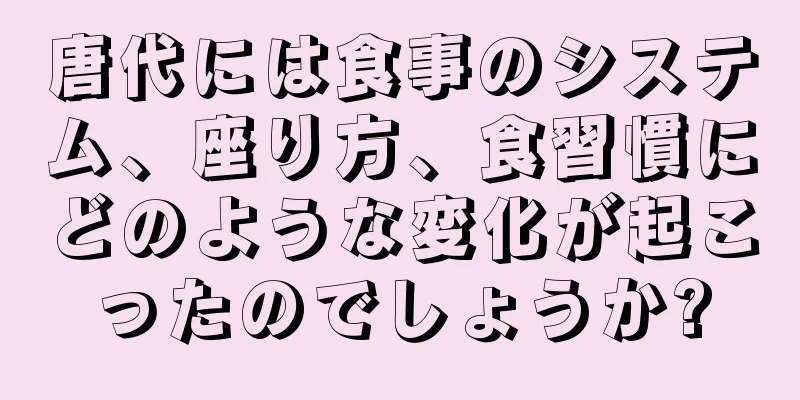 唐代には食事のシステム、座り方、食習慣にどのような変化が起こったのでしょうか?