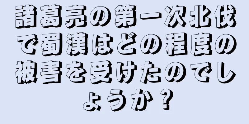諸葛亮の第一次北伐で蜀漢はどの程度の被害を受けたのでしょうか？