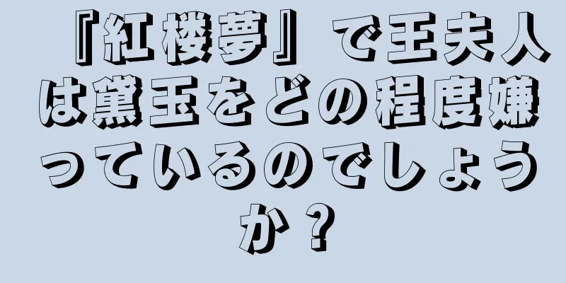『紅楼夢』で王夫人は黛玉をどの程度嫌っているのでしょうか？