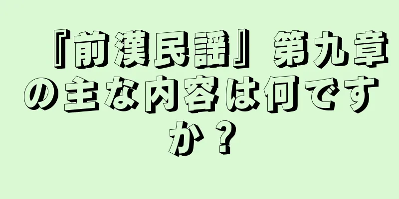 『前漢民謡』第九章の主な内容は何ですか？