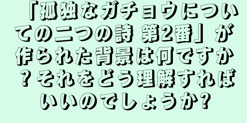 「孤独なガチョウについての二つの詩 第2番」が作られた背景は何ですか？それをどう理解すればいいのでしょうか?