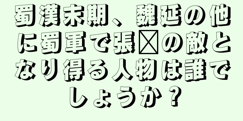 蜀漢末期、魏延の他に蜀軍で張郃の敵となり得る人物は誰でしょうか？