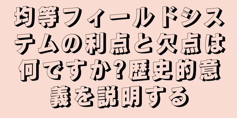 均等フィールドシステムの利点と欠点は何ですか?歴史的意義を説明する