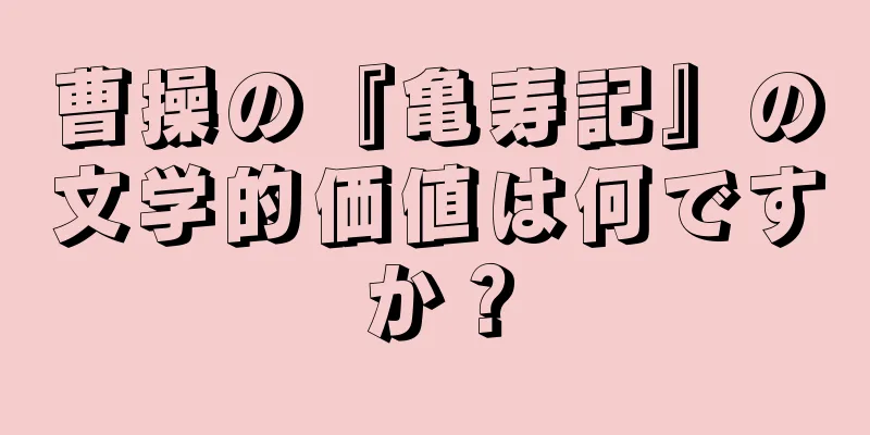 曹操の『亀寿記』の文学的価値は何ですか？