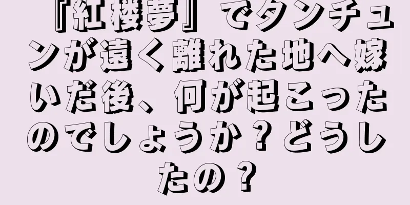『紅楼夢』でタンチュンが遠く離れた地へ嫁いだ後、何が起こったのでしょうか？どうしたの？