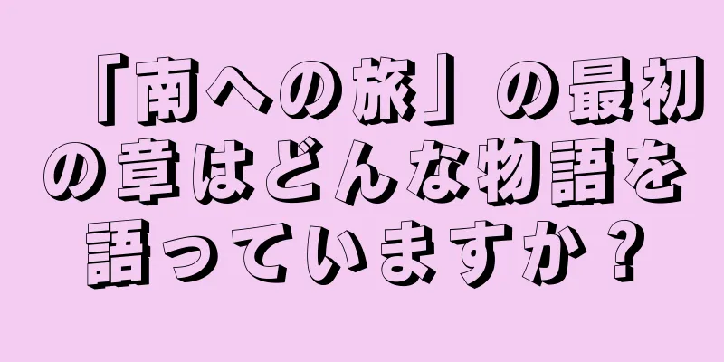 「南への旅」の最初の章はどんな物語を語っていますか？