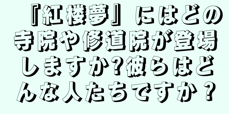 『紅楼夢』にはどの寺院や修道院が登場しますか?彼らはどんな人たちですか？