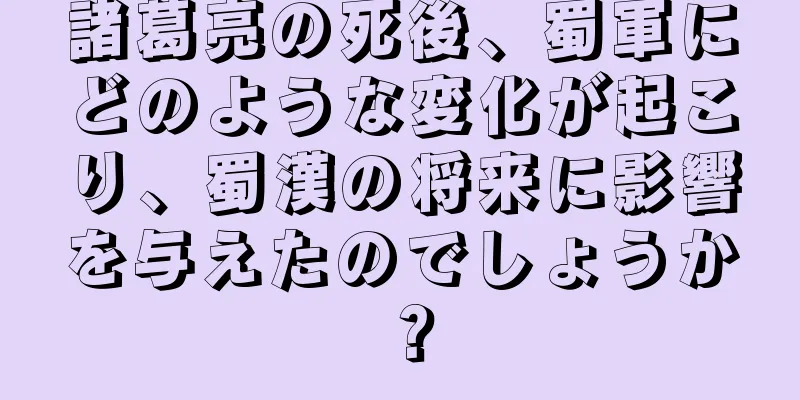 諸葛亮の死後、蜀軍にどのような変化が起こり、蜀漢の将来に影響を与えたのでしょうか？