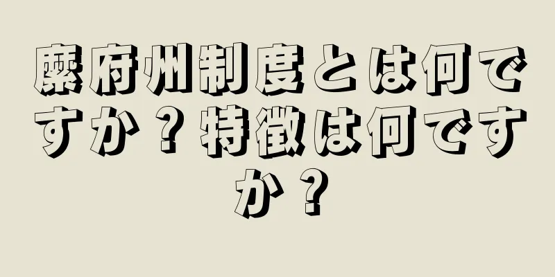 縻府州制度とは何ですか？特徴は何ですか？