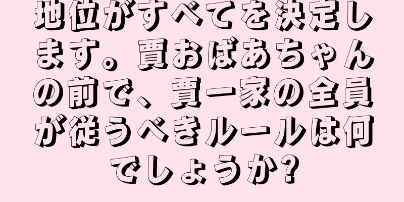 地位がすべてを決定します。賈おばあちゃんの前で、賈一家の全員が従うべきルールは何でしょうか?