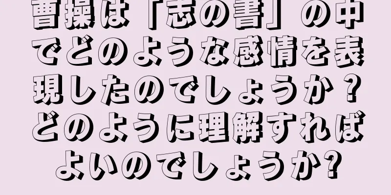 曹操は「志の書」の中でどのような感情を表現したのでしょうか？どのように理解すればよいのでしょうか?