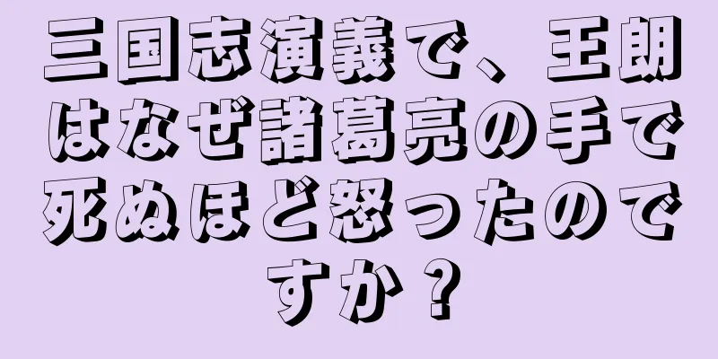 三国志演義で、王朗はなぜ諸葛亮の手で死ぬほど怒ったのですか？