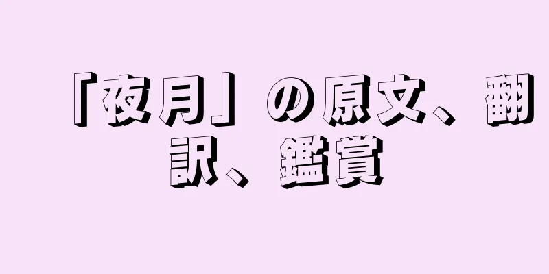 「夜月」の原文、翻訳、鑑賞