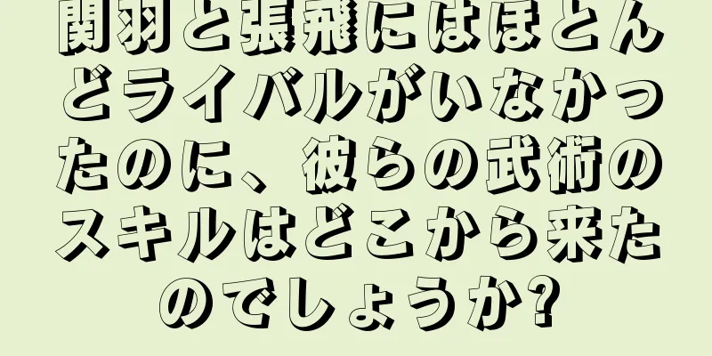 関羽と張飛にはほとんどライバルがいなかったのに、彼らの武術のスキルはどこから来たのでしょうか?