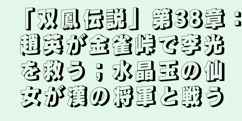 「双鳳伝説」第38章：趙英が金雀峠で李光を救う；水晶玉の仙女が漢の将軍と戦う