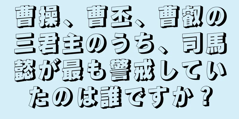 曹操、曹丕、曹叡の三君主のうち、司馬懿が最も警戒していたのは誰ですか？