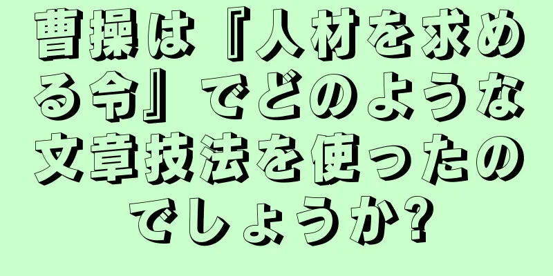 曹操は『人材を求める令』でどのような文章技法を使ったのでしょうか?