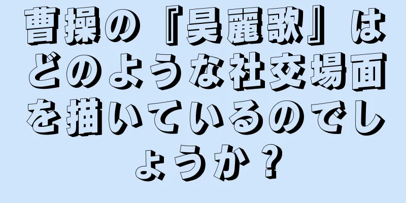 曹操の『昊麗歌』はどのような社交場面を描いているのでしょうか？