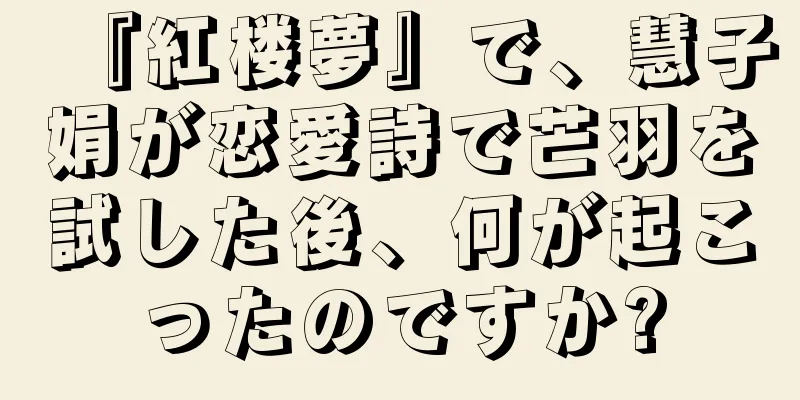 『紅楼夢』で、慧子娟が恋愛詩で芒羽を試した後、何が起こったのですか?